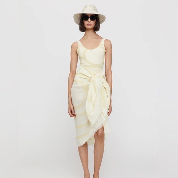 Toteme Monogram Beach Sarong in Sand - Picture 1 of 12